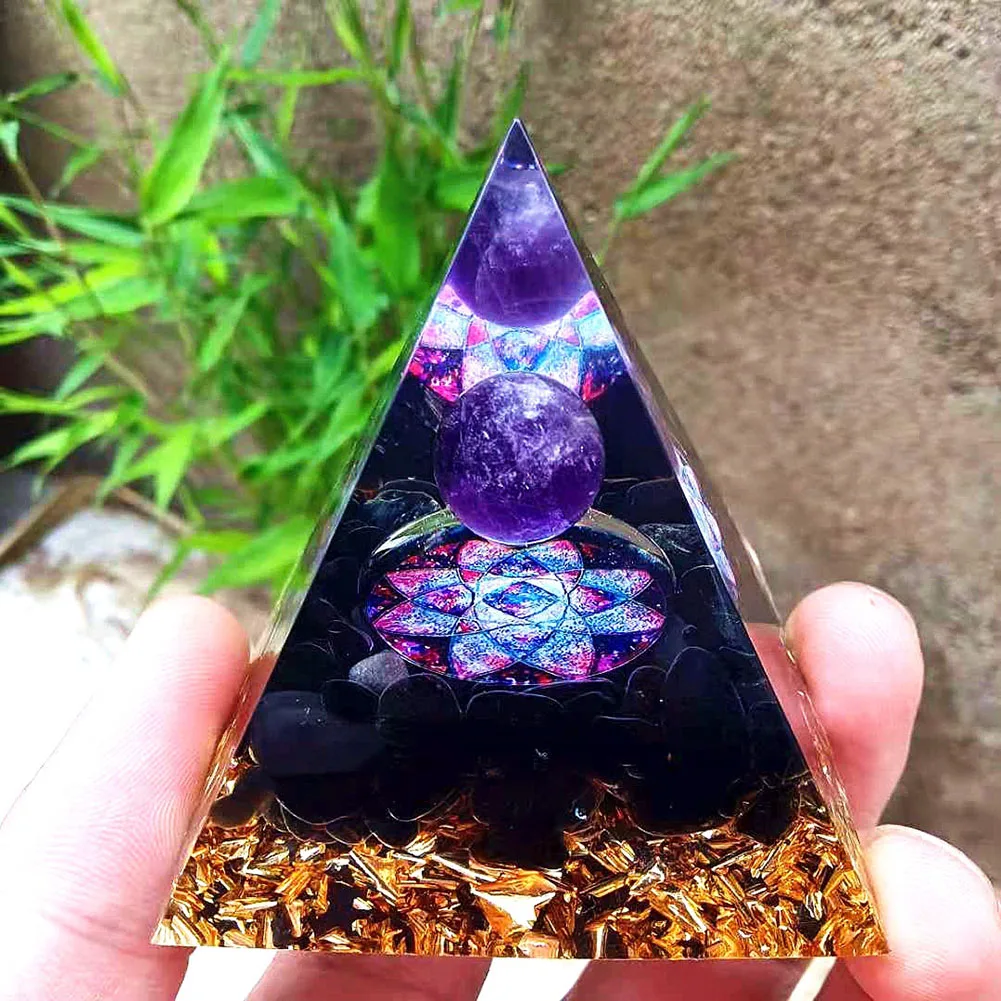 

5cm Natural Crystals Orgone Pyramid Energy Generator Healing Reiki Orgonite Chakra Meditation Ornaments Crafts Home Decoration