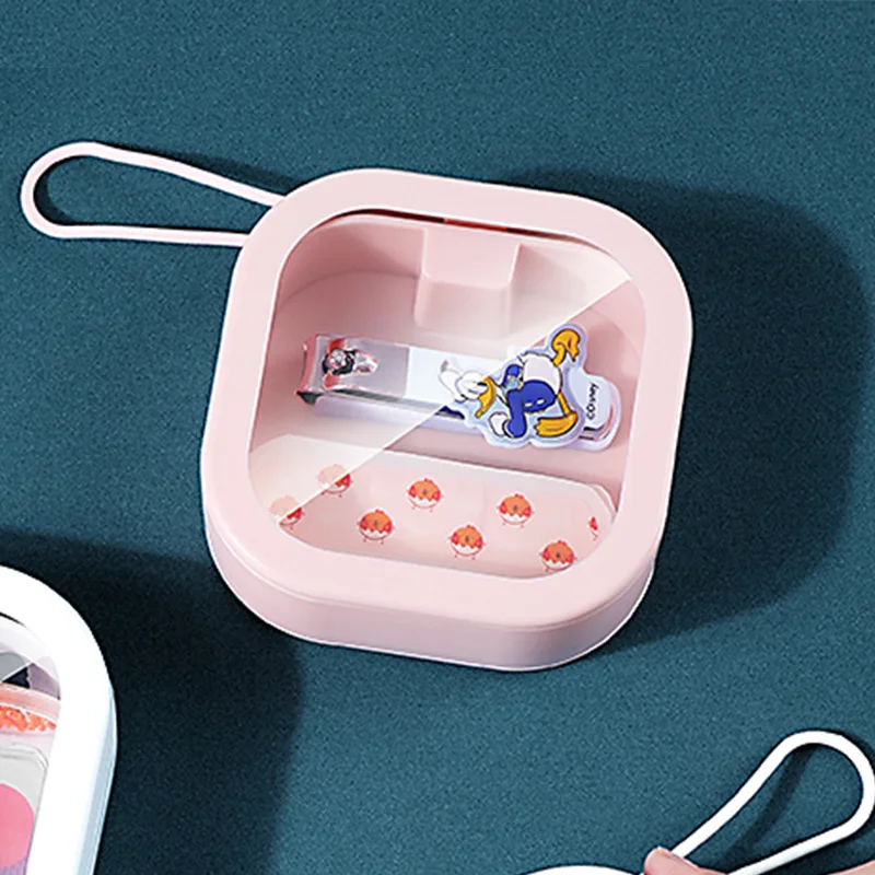 

Hidden Push Switch Cotton Swab Hairpin Storage Box Portable Sundries Sorting Organizer Small Objects Storage Box With Handle