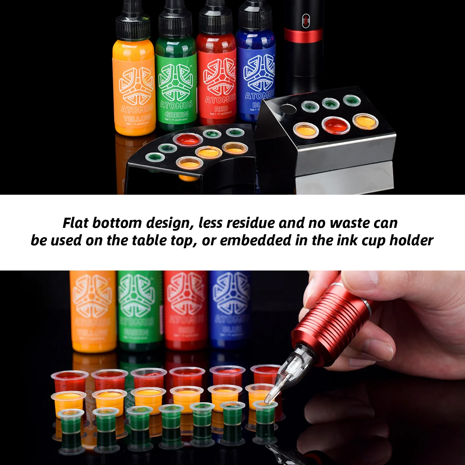 600 шт. колпачки для татуировки с чернилами перманентный макияж контейнером на 800