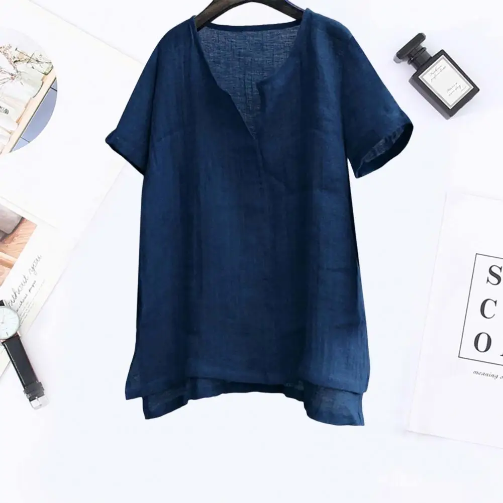 

Модная летняя рубашка, Винтажная летняя футболка с разрезом, Повседневная летняя футболка