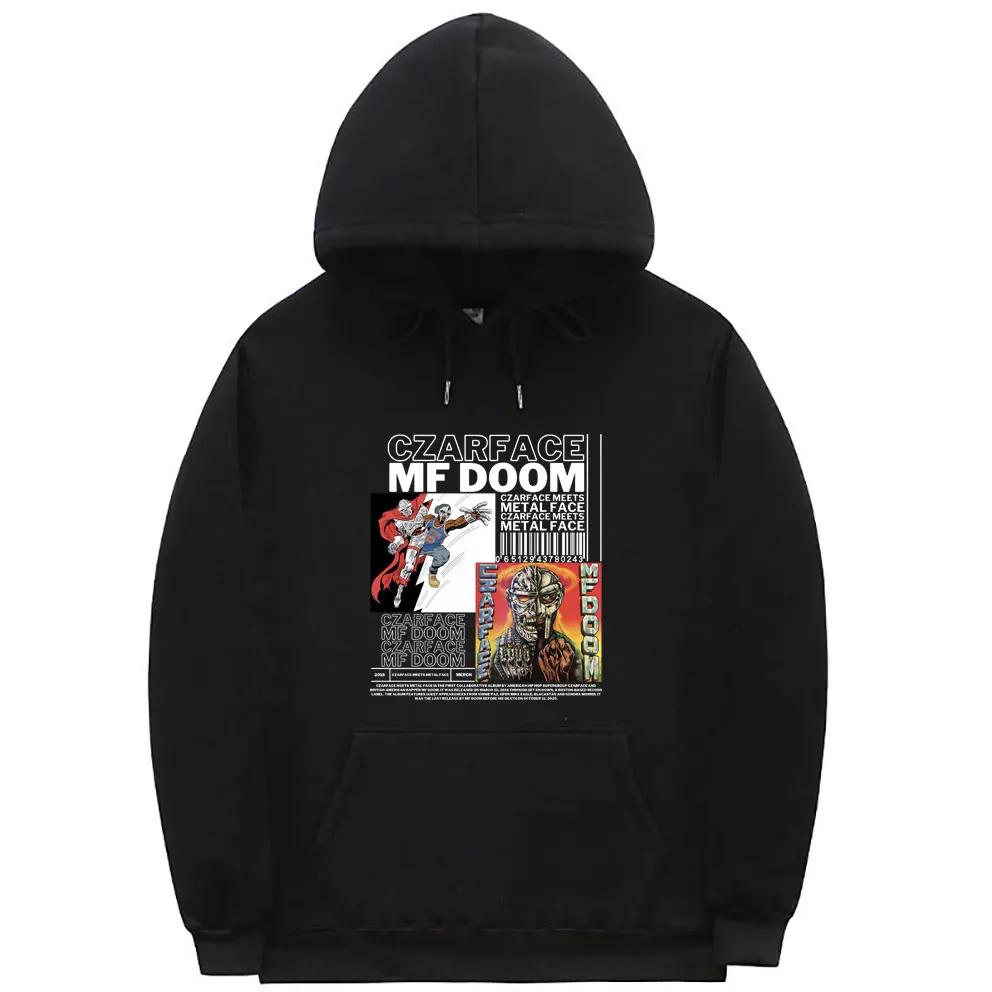 

Rapper Mf Doom Czarface Meets Metal Al Face Album Graphic Hoodie Men's Fashion Hip Hop Sweatshirt Male Oversized Fleece Hoodies
