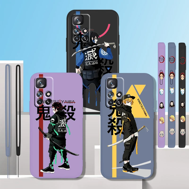 

Demon Slayer Cool Anime Phone Case For Xiaomi Redmi K50 Gaming 10 9 9A 9T 9AT 8 8A 7 6 Pro 4G 5G Liquid Left Rope Cover Fundas