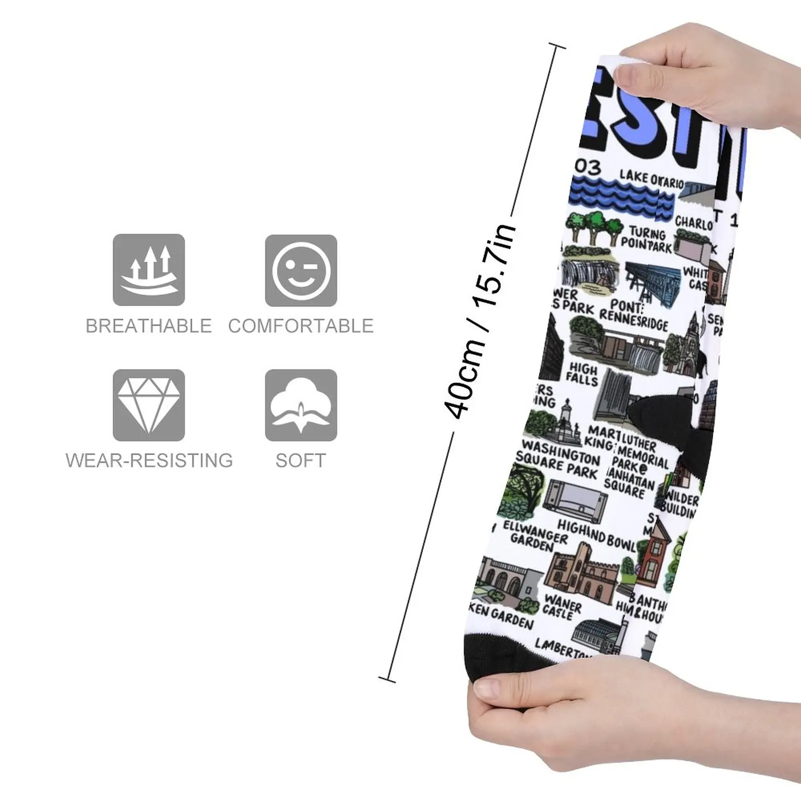 Мужские Носки с рисунком карта Нью-Йорка