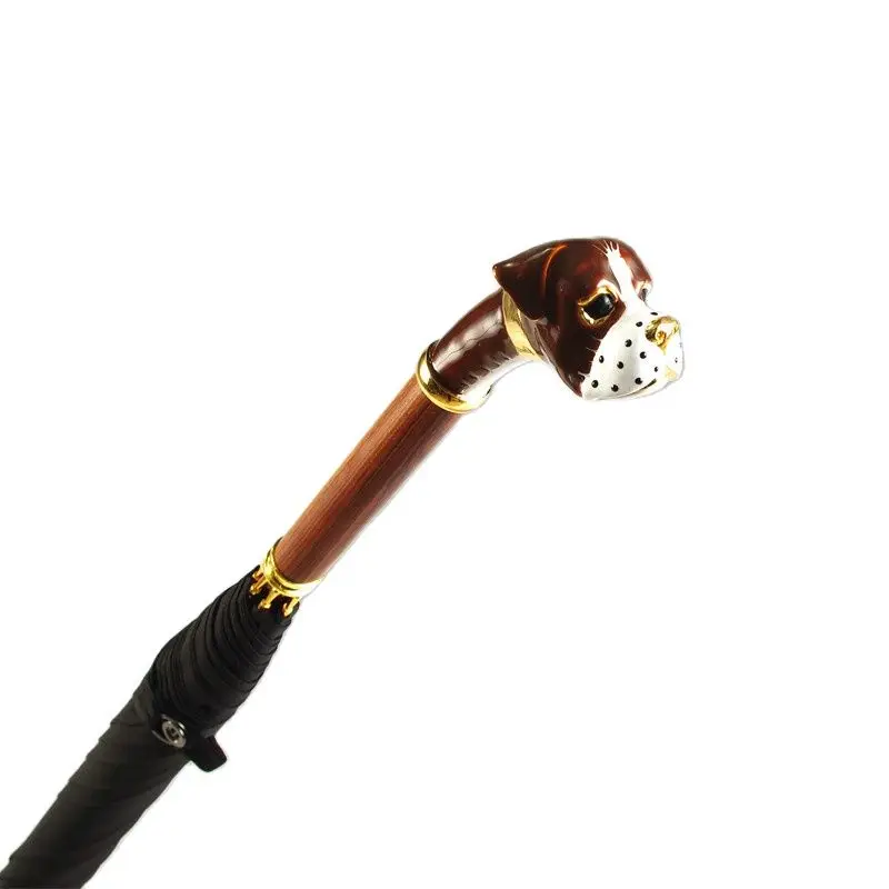 

Cute Long Handle Umbrella Dog Animal Head Umbrella Windproof Men Business Large Creative Retro Sunny Sun Umbrellas Gift