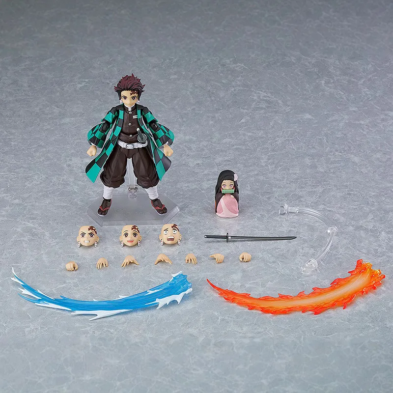 Фото Коллекционные аниме-фигурки Figma Demon Slayer: подвижные модели Камадо Танджиро, Иноске, Хашибира Кёджиро, Столп Пламени. Подарки. №3