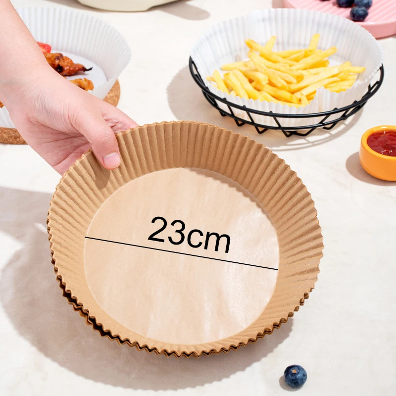 

Large 23cm Round Air Fryer Paper Liners Non-stick Special Parchment Disposable Airfryer Baking Paper Tray Kitchen Accessories