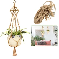 cotton rope hanging basket vintage multifunctional plant hanger flower pot holder for balconies gardens