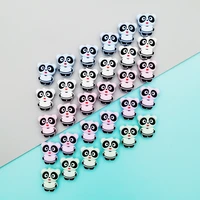 2025mm 10pclot baby panda silicone beads baby teething pacifier chains necklace accessories safe nursing chewing kawaii gifts