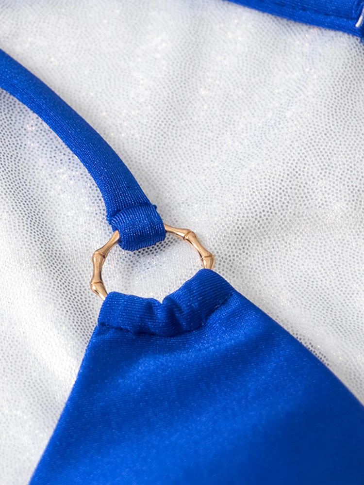 COOBBU треугольный бикини бандажный купальник сплошной цвет 2024 сексуальный