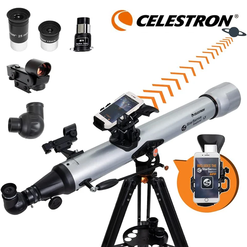 

Профессиональный астрономический телескоп Celestron StarSense Explorer LT80AZ с приложением для смартфона, рефрактор 80 мм F/11 с покрытием XLT