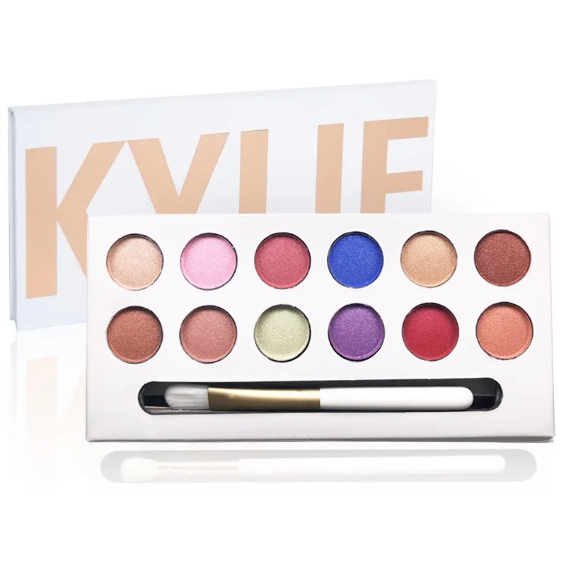 

12 color pearl matte eye shadow with brush eye shadow tray set Makeup set