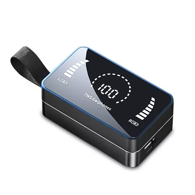 

TWS Wireless Headphones Mirror Screen LED Display Bluetooth-compatible Earphones 3500mAh Charging Box 9D Earbuds Headset