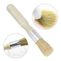 stencil brush round head wooden handle small brush pig mane painting brush oil acrylic painting supplies