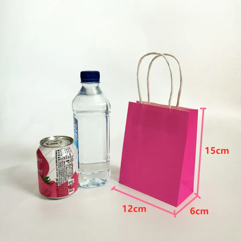 6/12 шт. маленькие пакеты из крафт-бумаги с ручками