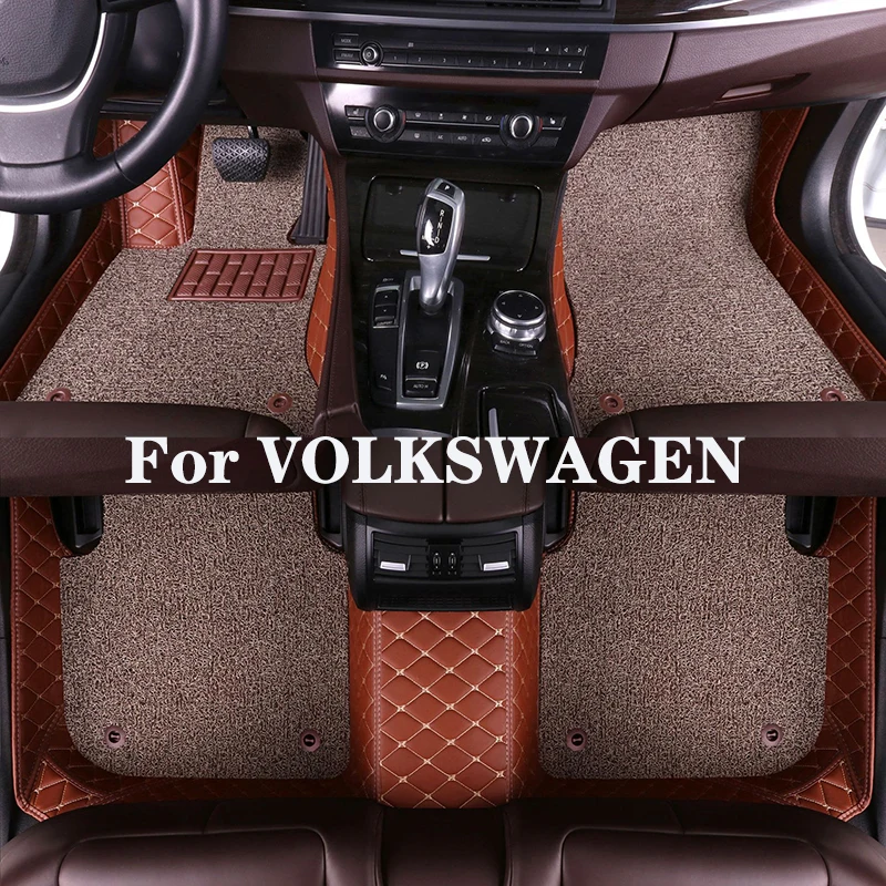 

High Quality Customized Double Layer Detachable Diamond Pattern Car Floor Mat For VOLKSWAGEN Sharan (6seat) Caddy (7seat)