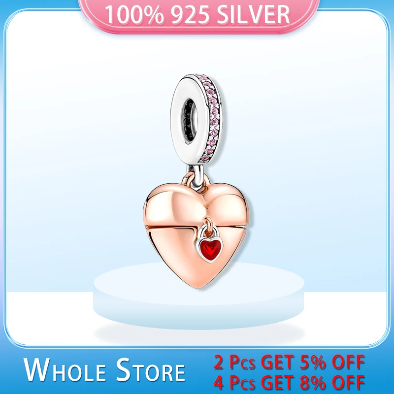 

Женский браслет из серебра 925 пробы, с подвеской в виде сердца