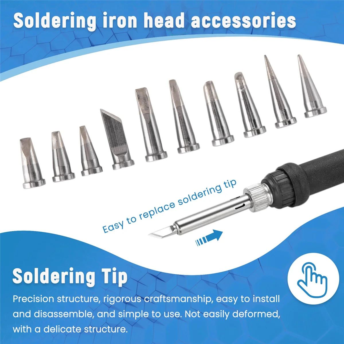 Набор прочных паяльных жал 10 шт. для паяльной станции Weller WSD81 WD1000 WSP80 WP80 LT