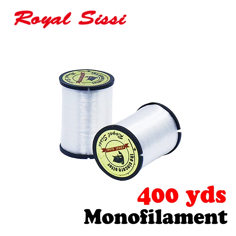 Мононитевая нить для вязания мушек, 2 бассейна, 400 ярдов/мононитевая шпуля, прозрачная лента для вязания мушек