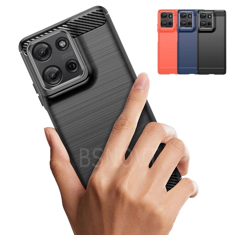 Чехол для Moto G75 Motorola Capas новый защитный бампер из углеродного волокна телефона