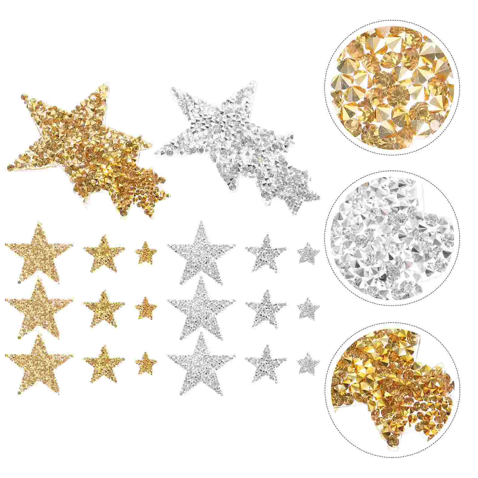 

Stariron Applique Appliques Rhinestone Patch Shapesequin Gold Clothing Clothes Sewing Adhesives Glitter Jeans Diy Decorative