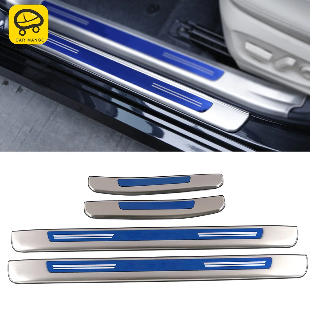Car Accessories Door Threshold Sill Scuff Plate Guard Welcome Pedal Pad Frame Cover Trim Sticker for Toyota Camry XV70 2017-2021