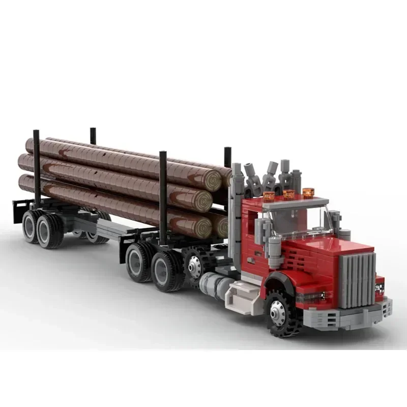Фото MOC- 139109   Бревенчатый грузовик в сборе, сращивание строительного блока, модель 825, детали строительного блока, детские строительные блоки на день рождения, игрушка в подарок №4