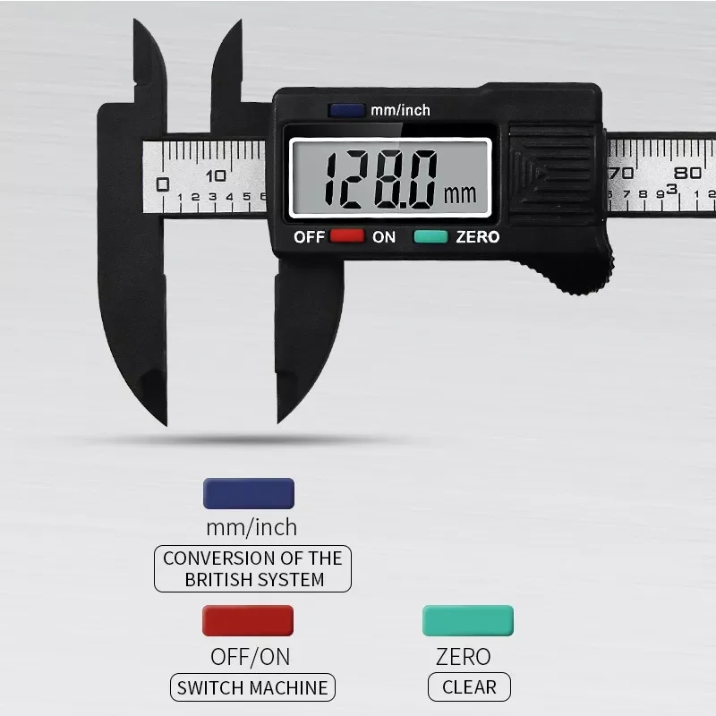 

New Measuring Tool Strong Plastic Digital Caliper 6 "150mm Messschieber paquimetro measuring instrument Vernier Calipers