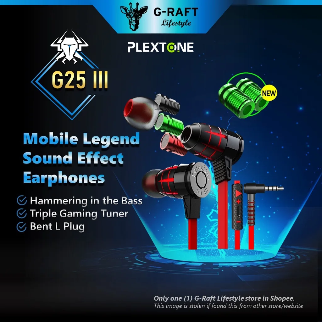 

PLEXTONE G25 III Gaming Earphones Magnetic Stereo In-Ear Wired Headset with Microphone for PC Laptop & Smartphones