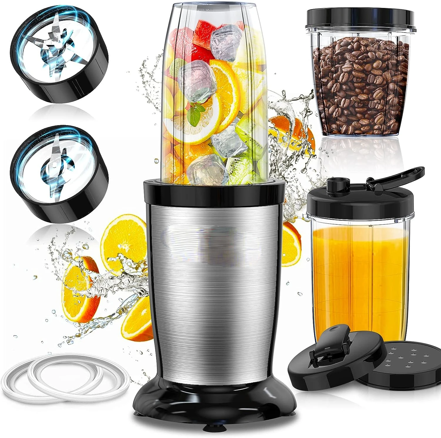 

Blender, Upgrade 19-Piece Blender for Shakes and Smoothies, 850W Personal Blender With 2 * 17 Oz & 10 Oz To-Go Cups, Coffee