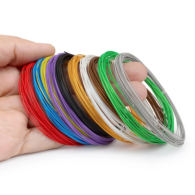 Фото 24AWG PTFE одинарный медный провод UL1423 PVDF с изоляцией посеребренный 1-ядерный микротонкий высокотемпературный электрический кабель №2