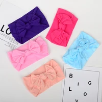24 color solid color soft nylon elastic baby headband bows knotted newborn baby girl headbands hair accessories girls haarband