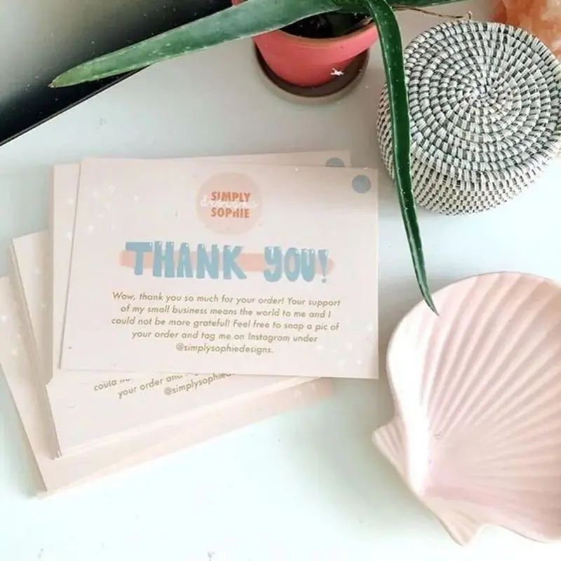 1000 шт./партия бирка с надписью Thank You Card
