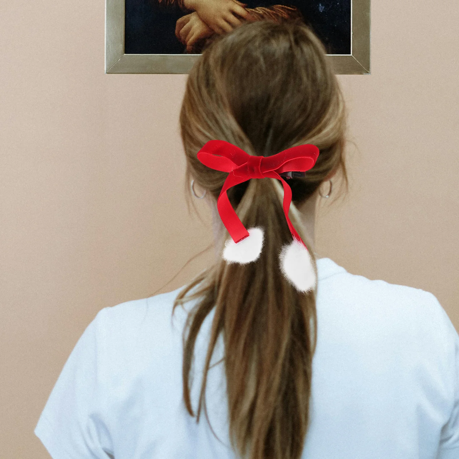 Рождественский бант заколка для волос элегантные аксессуары зажим девочек банты