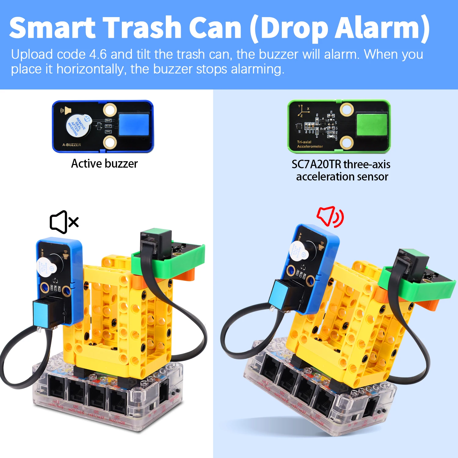 Kidsbits STEM электронные строительные блоки Smart Binsite Sensor Pack для Arduino Pico Python Language Lego DIY