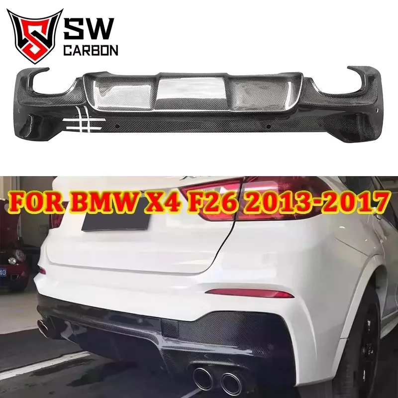 Задний диффузор из углеродного волокна в 3D-стиле для BMW X4 F26 2013-2017 задний бампер