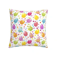 happy easter eggs pillowcase easter decorations for home party sofa pillow case cotton pillow cover 4545cm cushion cover