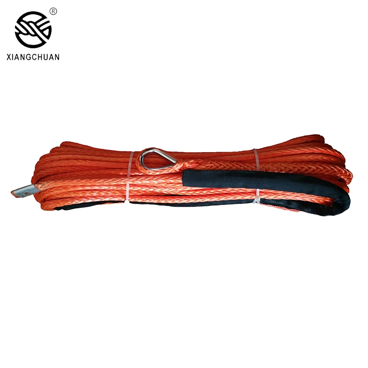 

UHMWPE synthetic 4x4 winch rope with hook thimble