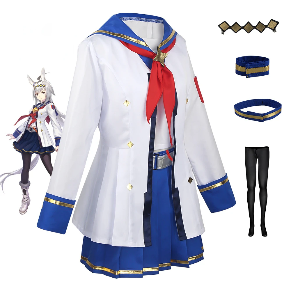 

Kostum Cosplay Topi Oguri Omamusume Derby Cantik Pakaian Gaun Seragam Pelaut Setelan Karnaval Halloween Party Role Play Clothing