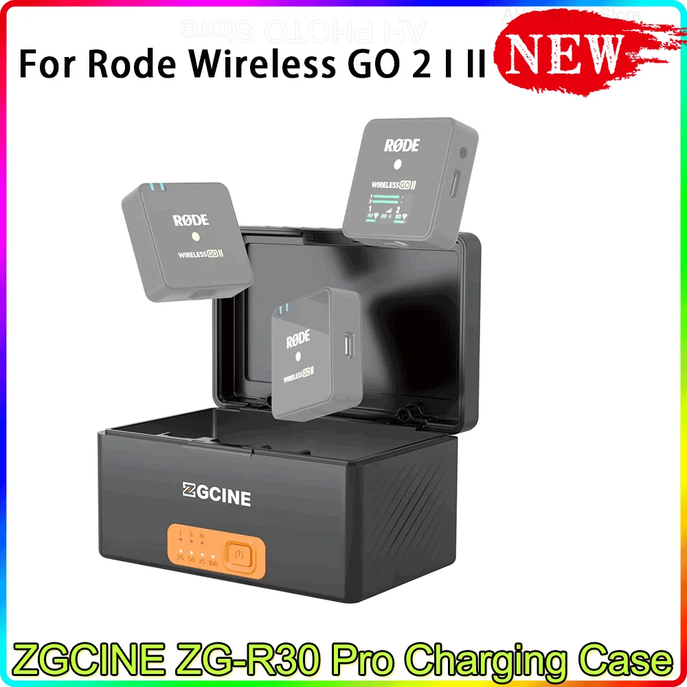 

ZGCINE ZG-R30 Pro Charging Case for Rode Wireless GO 2 I II Single Fast Charging Box 3400mAh Built-in Battery Power Bank GO 2