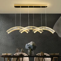modern crystal restaurant chandelier cafe living room art deco pendant light kitchen dining table fixture study led hanging lamp