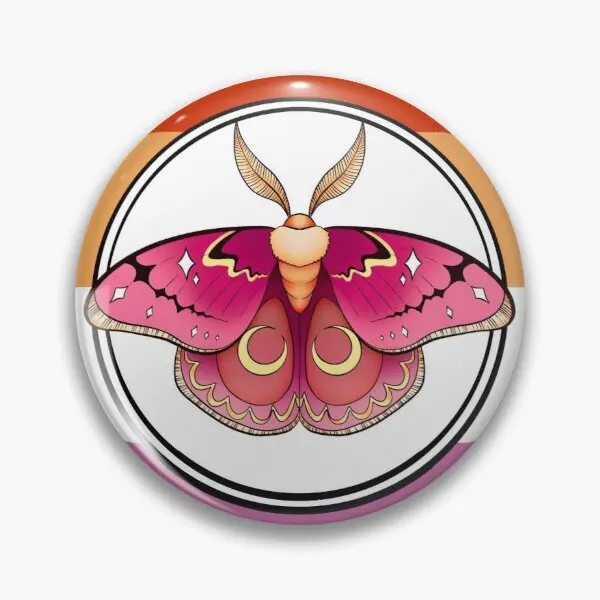 

Pink Sunset Moth Customizable Soft Button Pin Collar Lover Badge Metal Women Gift Decor Brooch Fashion Cartoon Jewelry Funny