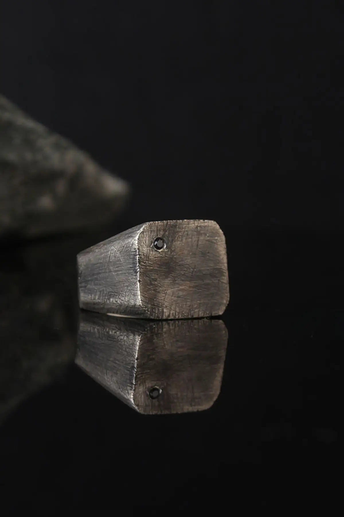 

Simple Design Tumbled Silver Ring