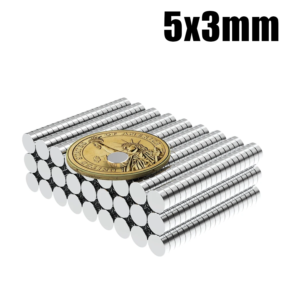 

10/20/50/100/200/500/1000Pcs Super Strong Magnet 5mm X 3mm Round Magnetic NdFeB Neodymium magnet N35 Powerful Disc imanes5*3
