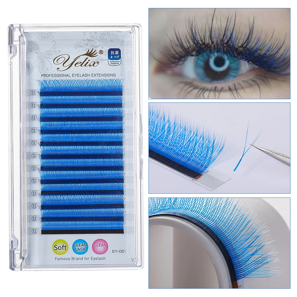 Ed Lashes Y Blue Yy Shape Eyelash Extensions 0.05 B/c/cc/d Natural Soft Eyelashes Synthetic Mink Bloom False Eyelash