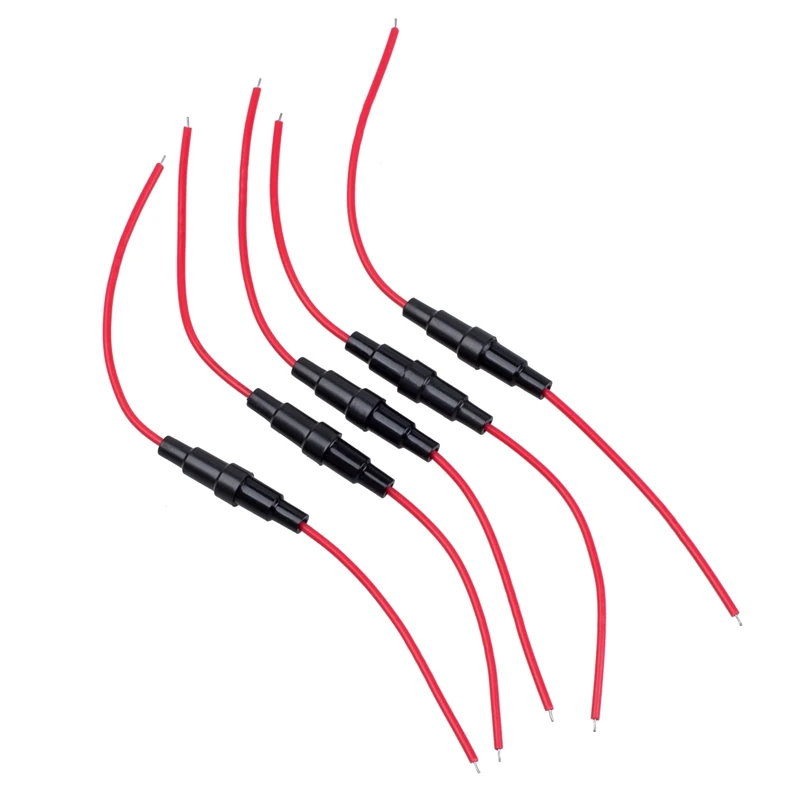 5 шт. винтовой держатель предохранителя 22 AWG 5X20 мм и 10 стеклянных трубчатых