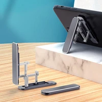 folding mini metal phone holder aluminum alloy foldable desktop stand 360 rotating universal mobile phone desk bracket