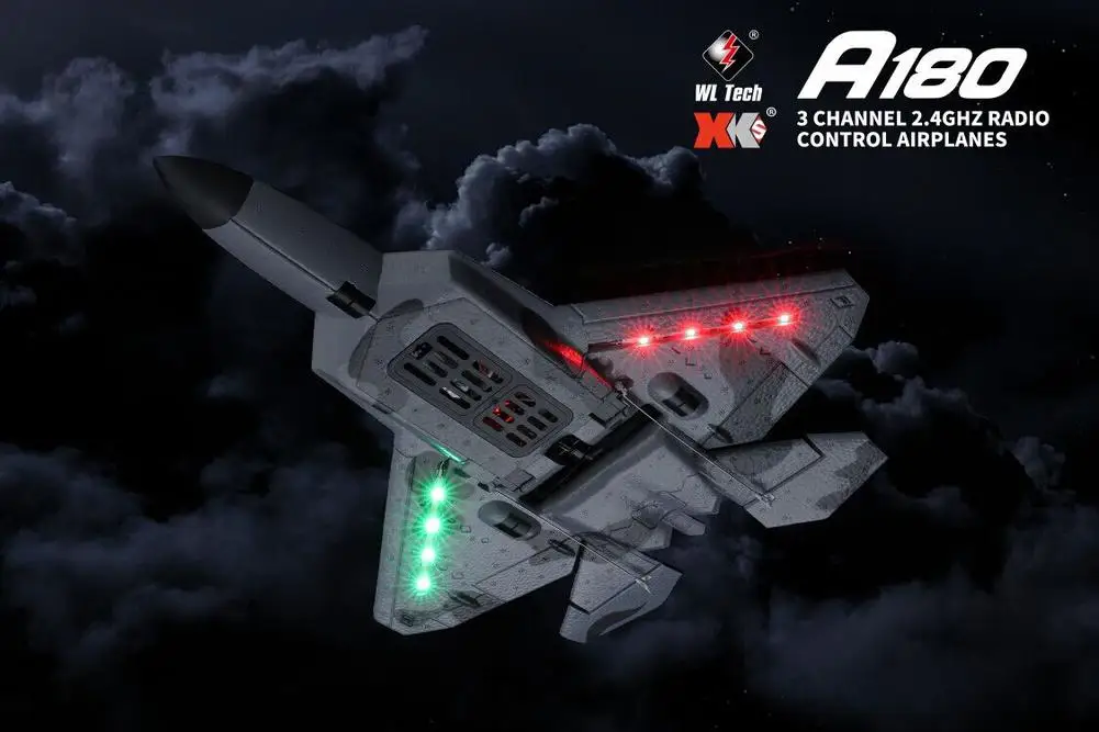 Wltoys Xk A180 RC самолет с дистанционным радиоуправлением F22 3 канала 3D/6G система