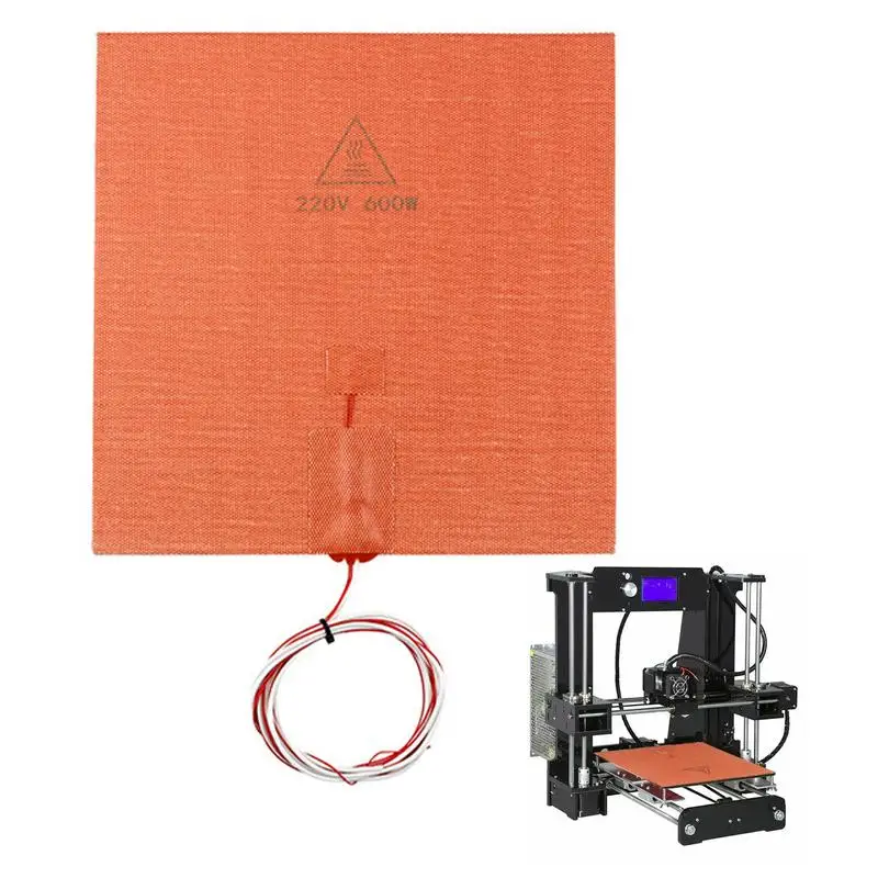 

3D Printer Silicone Heated Pad 3D Printer Thermistor Silicone Heater Mat 220V 600W High Temperature Uniform Heat Transfer 3D