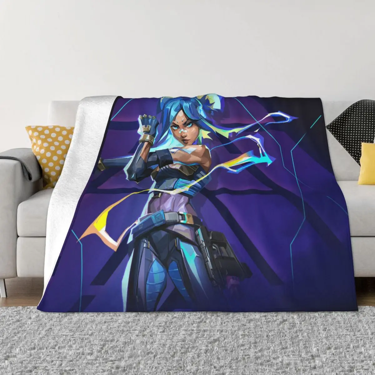 

Портативные теплые пледы Valorant Game Jett для постельных принадлежностей и путешествий