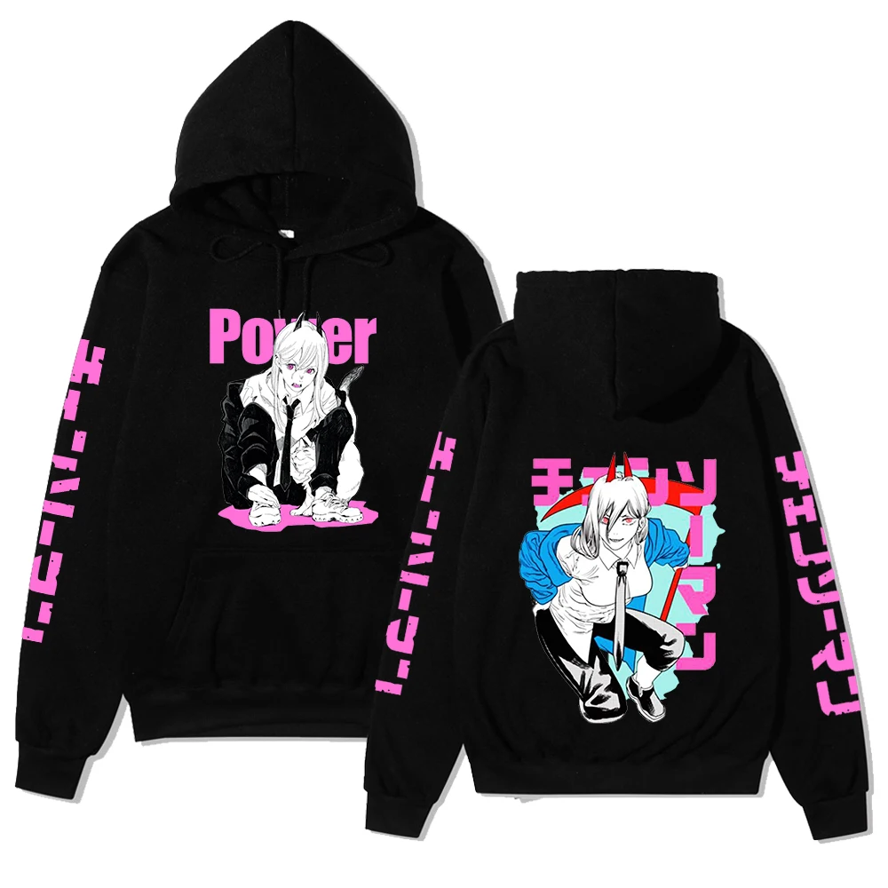 2023 Anime Chainsaw Man Power Hoodie Streetwear Long Sleeve Sweatshirts Hoodie Pullovers Sudadera